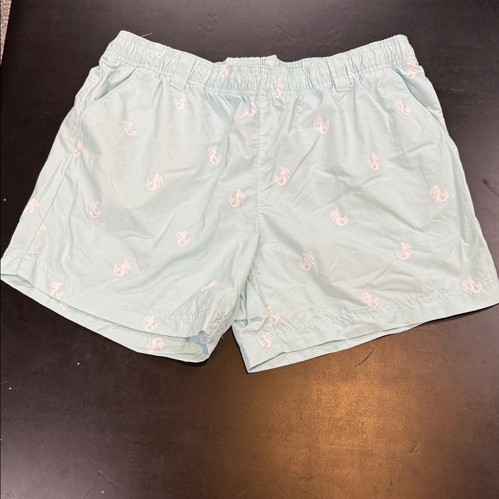 Men's Columbia Light Blue Swim Shorts with Seahorse Print- Large